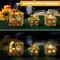 Sunflower Train Decor with LED Lights – Lighted Tabletop Centerpiece with Gnome Figurines, Yellow Farmhouse Indoor & Outdoor Party Home Decoration